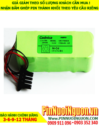 Pin sạc Sanyo Cadnica 12N-1700SCR (14.4v SC1700mAh); Pin sạc công nghiệp Sanyo Cadnica 12N-1700SCR